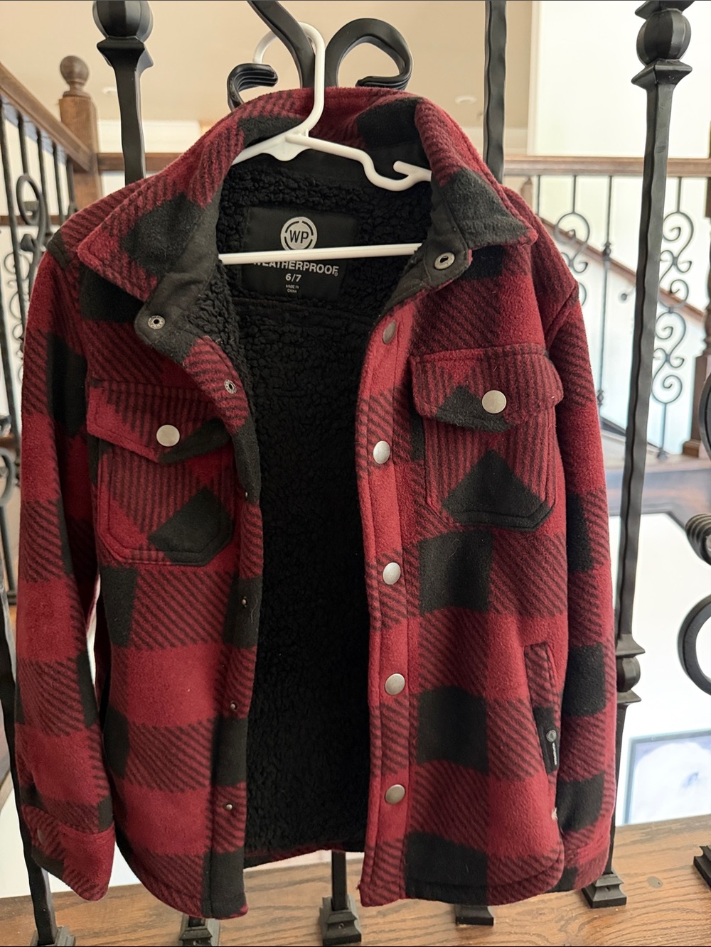 Thick sherpa plaid button up